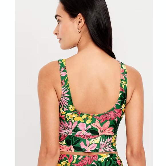 Women's Matte Longline Bikini Swim Top Old Navy - Picture 2 of 3